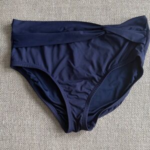 Lands' End Navy High Waisted Bikini Bottoms